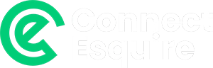 Connect Esquire green logo with white letters.