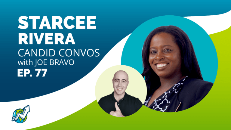 Podcast entitled Candid Convos with Starcee Rivera and Get Staffed Up's Senior Communications Coordinator, Joe Bravo.