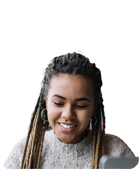 woman with dreadlocks smiling