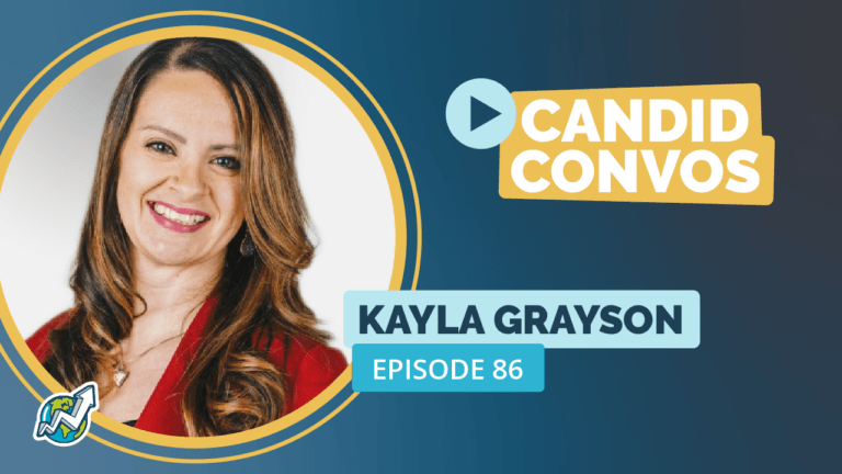 Candid Convos banner for episode 86 with Karla Grayson